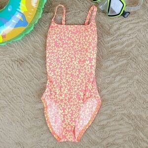 OP Ocean Pacific Orange/Yellow Flower swimsuit